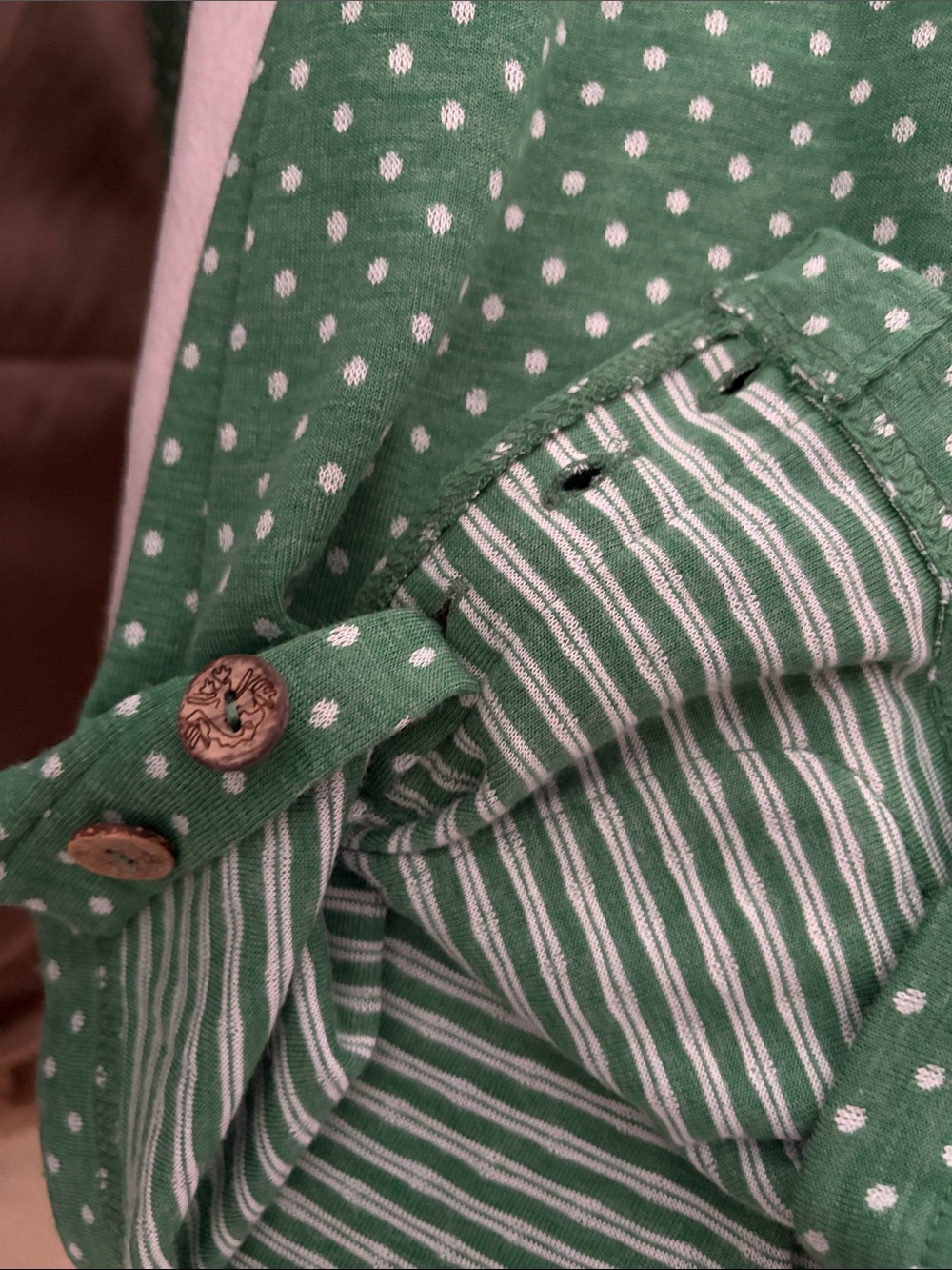 NWT Country Rose Green Polka Dot Cowl Neck Top - Picture 8 of 8